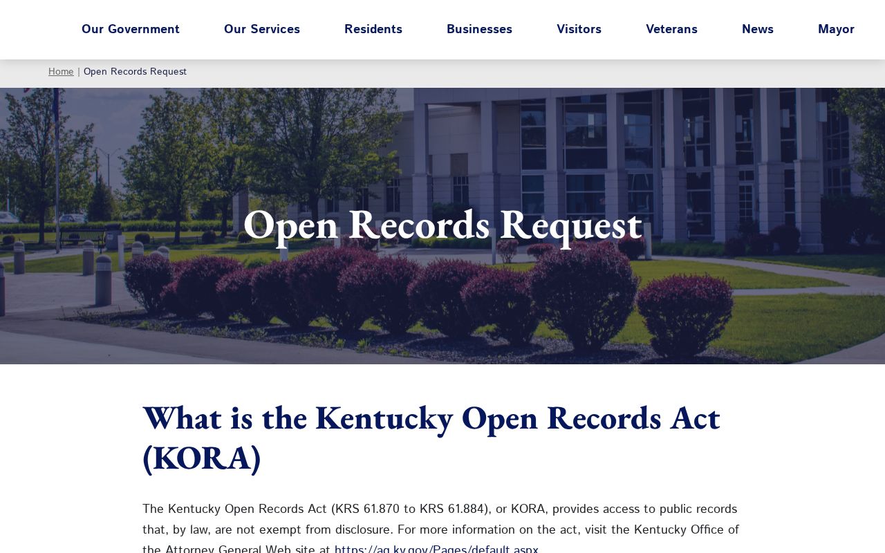 City of Florence Kentucky open records request webpage